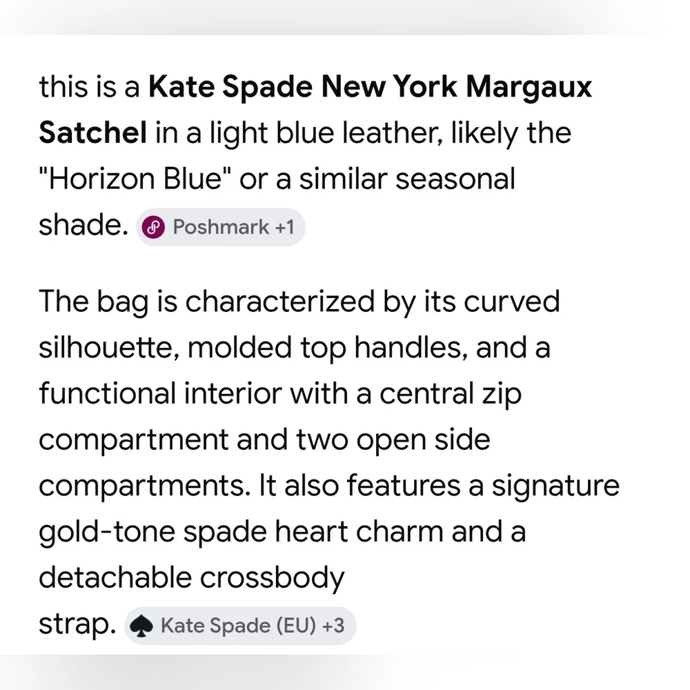 Kate Spade Light Blue Leather Satchel with Heart Tag